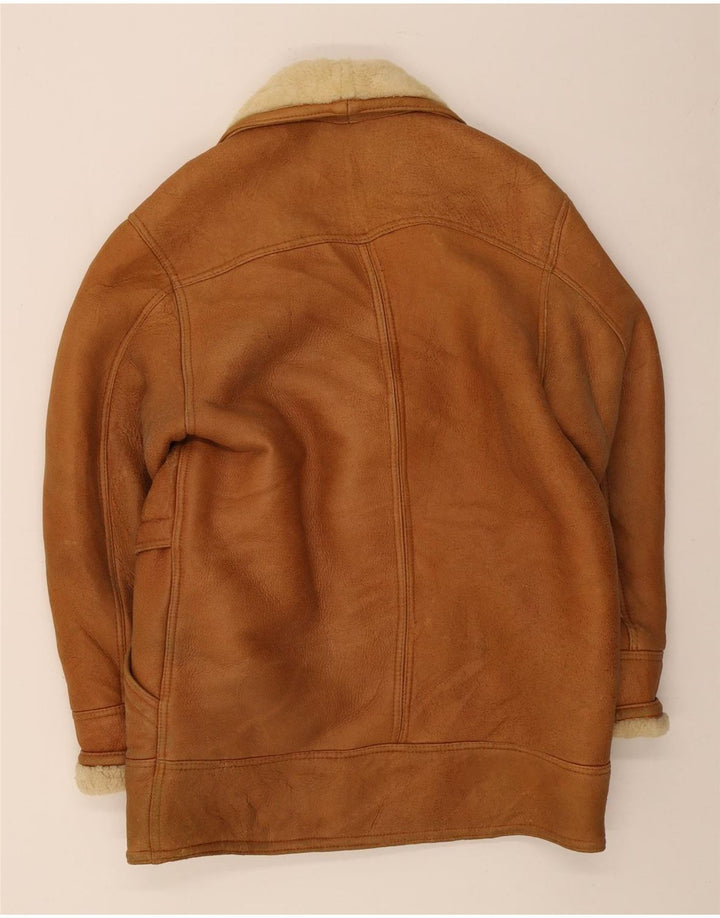 Vintage Herre Shearling Coat IT 50 Large Brown