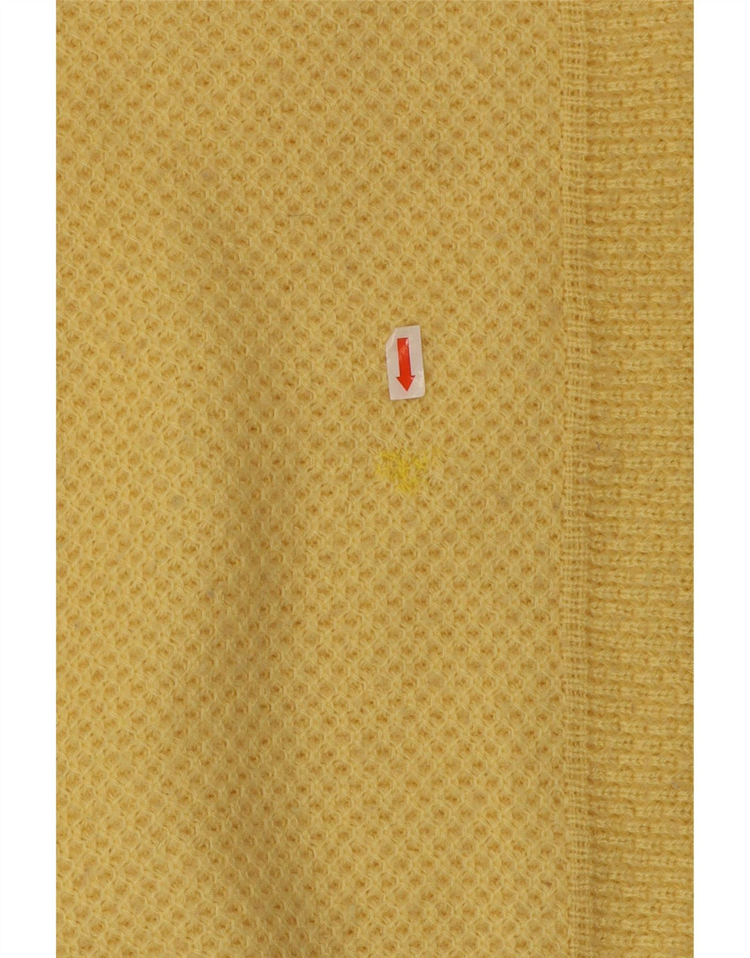 Vintage herre rund hals sweater stor gul akryl