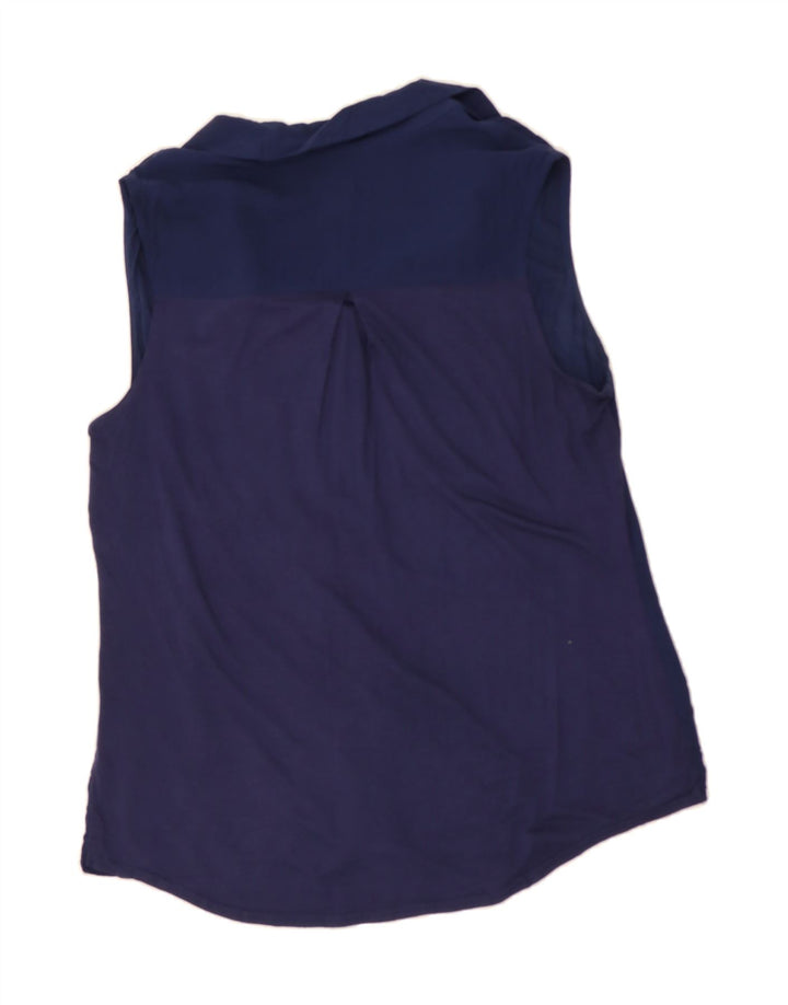 CONVERSE Womens Sleeveless Shirt Blouse UK 16 Large Navy Blue Rayon Vintage Converse and Second-Hand Converse from Messina Hembry 