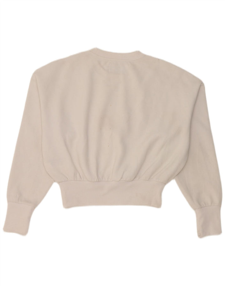 Calvin Klein Jeans Dame Oversized Sweatshirt Jumper UK 14 Medium White