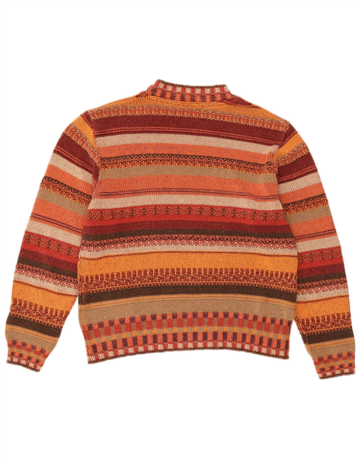 VINTAGE Dame sweater med rund hals DK 14 Medium Flerfarvet Stribet