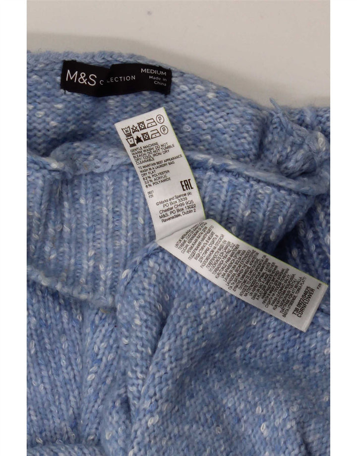 Marks & Spencer Dame Turtle Neck Sweater UK 14 Medium Blue Flecked