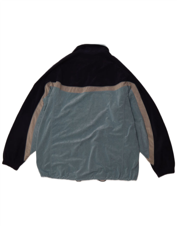 ASICS Træningsdragt til mænd, topjakke, stor blå farveblok polyestersport