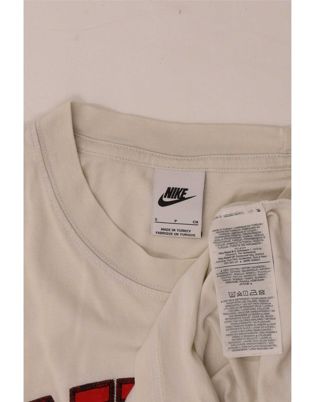 Nike Grafisk T-shirt top lille hvid stribet bomuld