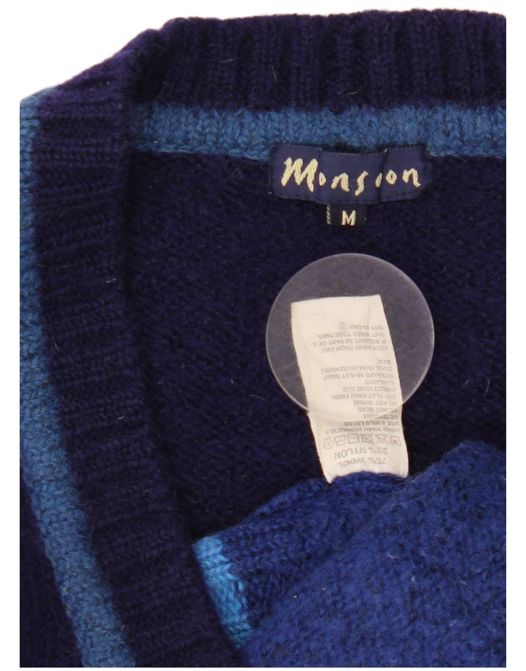 MONSOON Dame Cardigan Sweater UK 14 Medium Navy Blue Colourblock