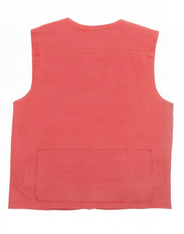 Vintage Herre Utility Gilet UK 40 Large Red Cotton