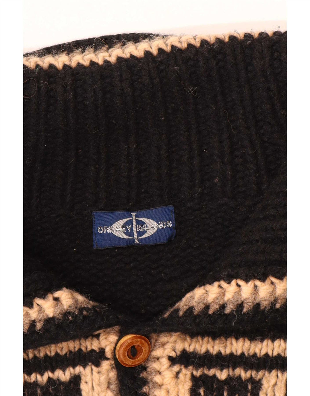 Herre grafisk cardigan sweater Large Grå Colourblock Aztec