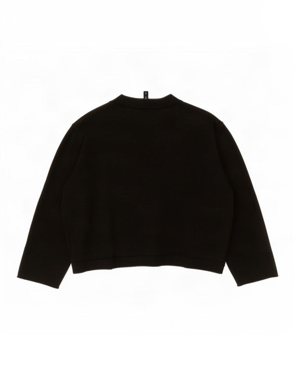 Phase Eight Womens Crop 3/4 Sleeve Open Cardigan Sweater UK 16 Large Black