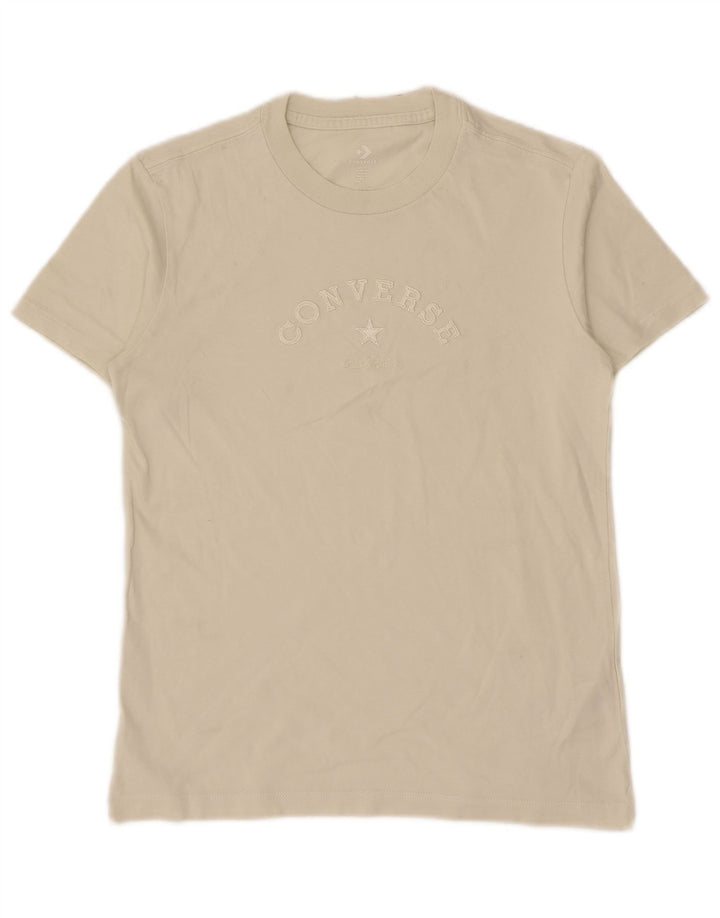 Converse T-Shirt Top UK 12 Medium Beige Bomuld