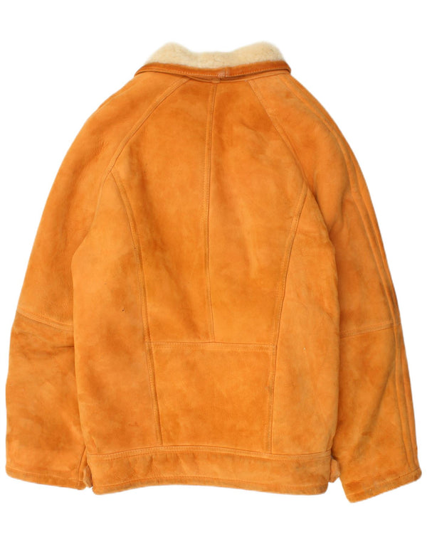 VINTAGE Herre Shearling Jacket IT 52 XL Beige Shearling