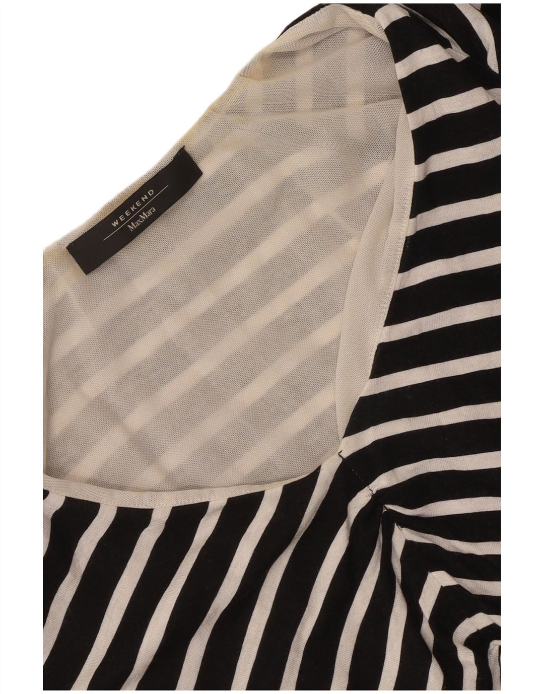 Max Mara Dame Weekend Bluse Top UK 12 Medium Sort Stribet