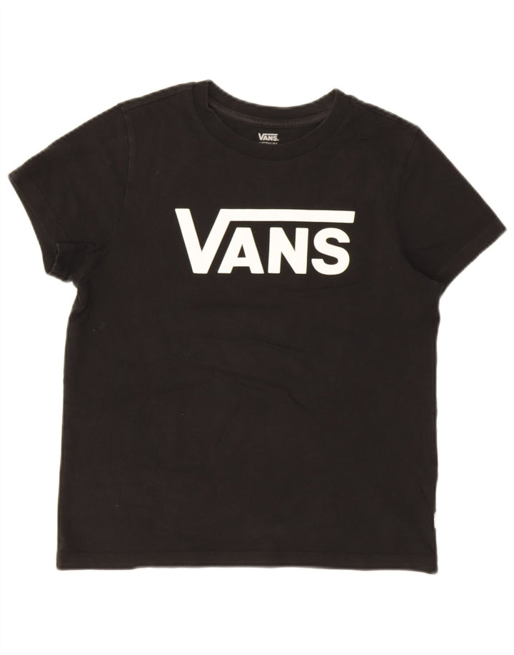 Vans Dame Crop Grafisk T-Shirt Top UK 12 Medium Sort