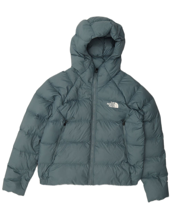 The North Face Dame Hætte Polstret Jakke UK 14 Stor Grøn Nylon