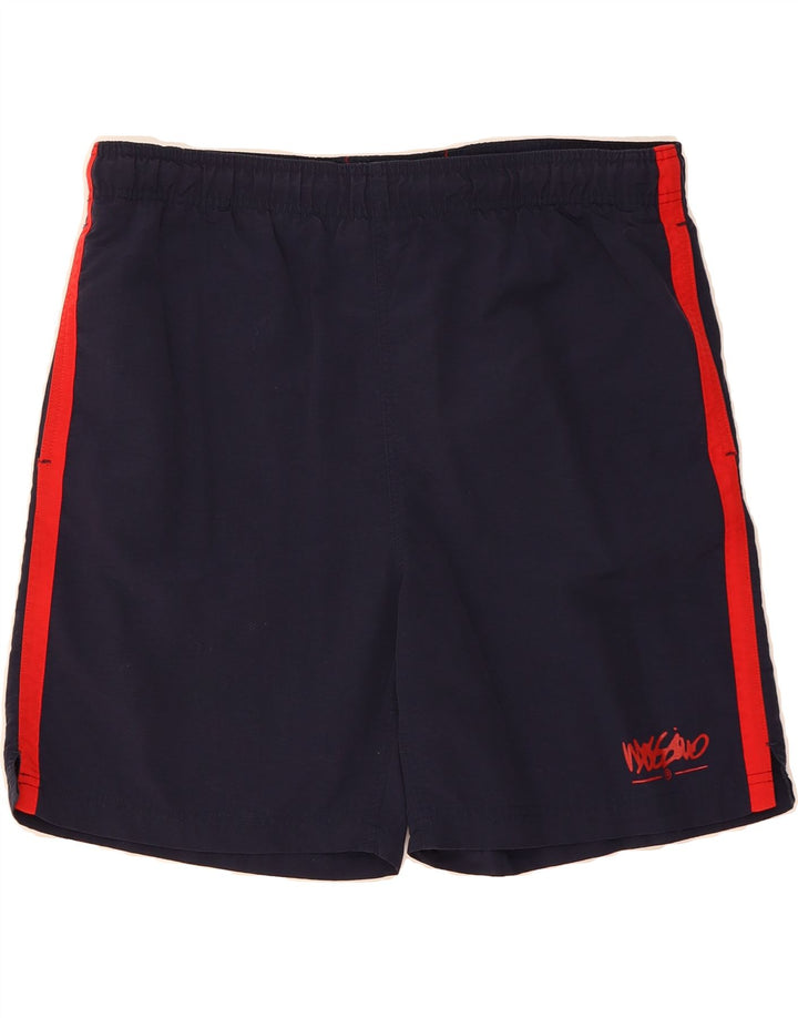 MOSSIMO Mens Graphic Sport Shorts Medium  Navy Blue Colourblock Nylon Vintage Mossimo and Second-Hand Mossimo from Messina Hembry 