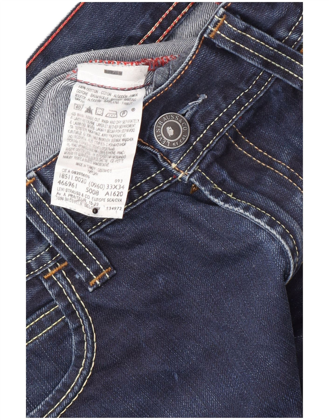 Levi's Herre 511 Slim Jeans W33 L34 Blå Bomuld