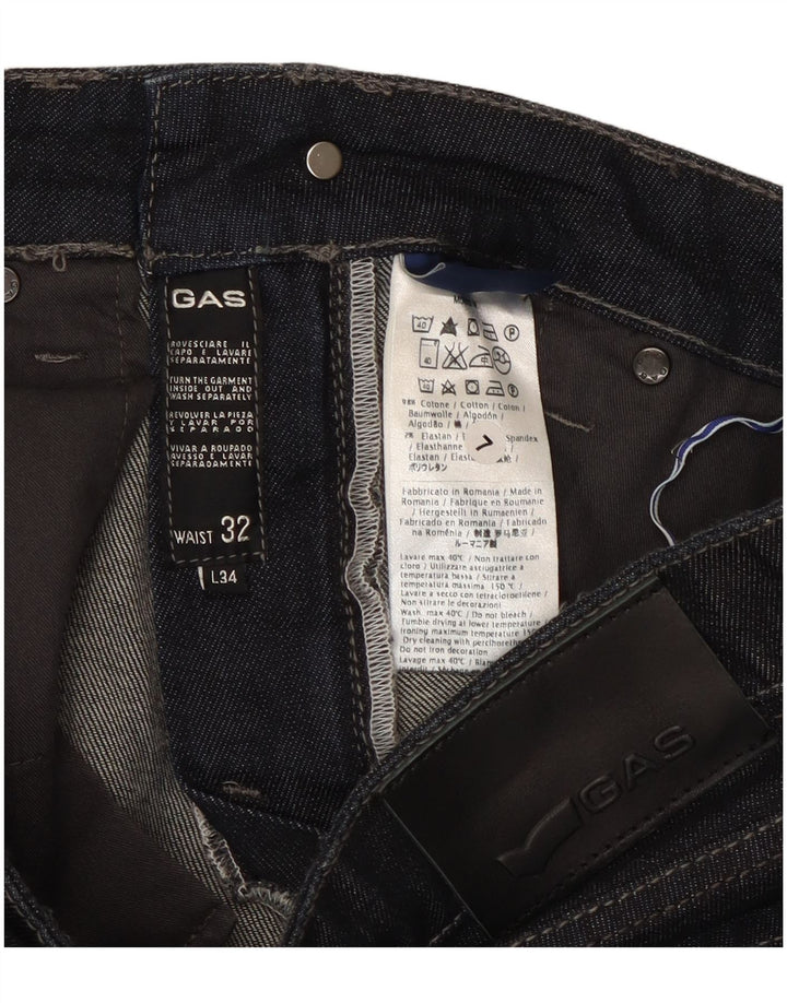 Gas Straight Jeans til kvinder W32 L34 Marineblå Bomuld
