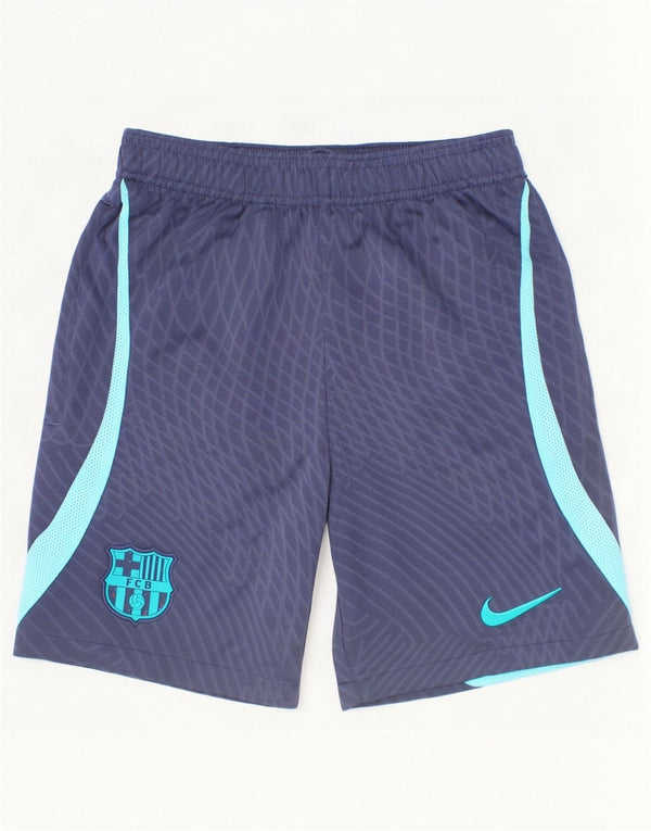 Nike Boys Barcelona Slim Fit Sportshorts 10-11 år Medium Blå Geometrisk