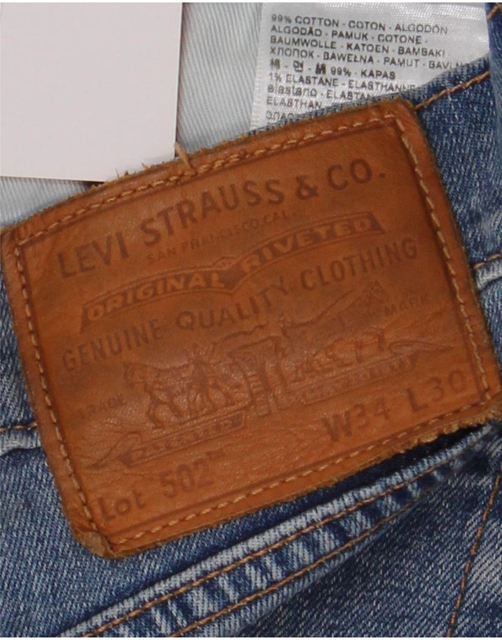 Levi's Herre 502 lige jeans W34 L30 blå bomuld