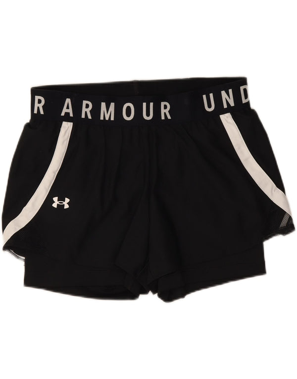 Under Armour Graphic Sports Shorts til kvinder UK 14 Large Black Colourblock