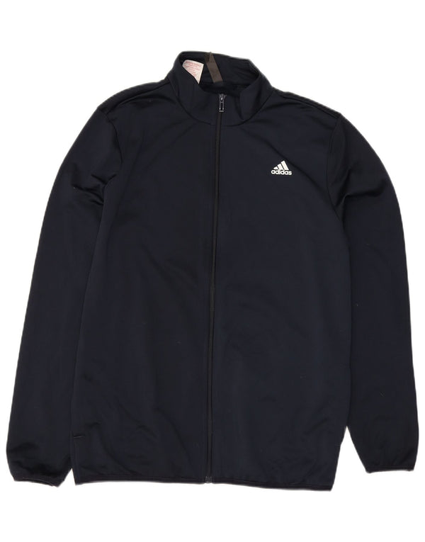 Adidas Boys Primegreen grafisk træningsdragt topjakke 15-16 år marineblå