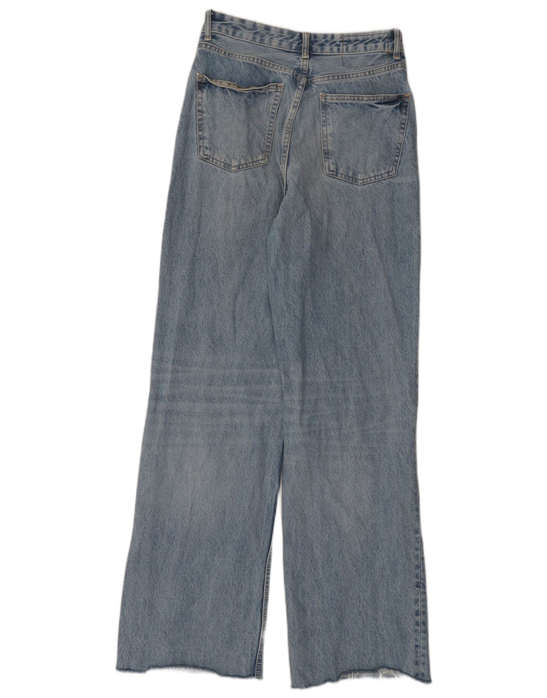 Zara Dame Distressed Wide Leg Jeans EU 40 Medium W30 L32 Blå