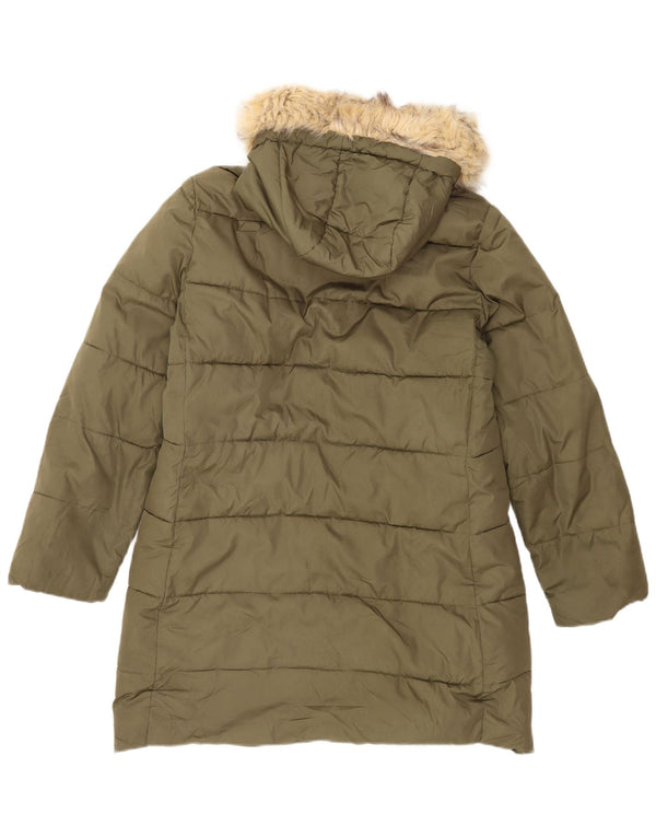 Gap Herre hættepolstret frakke UK 40 Large Khaki Polyester