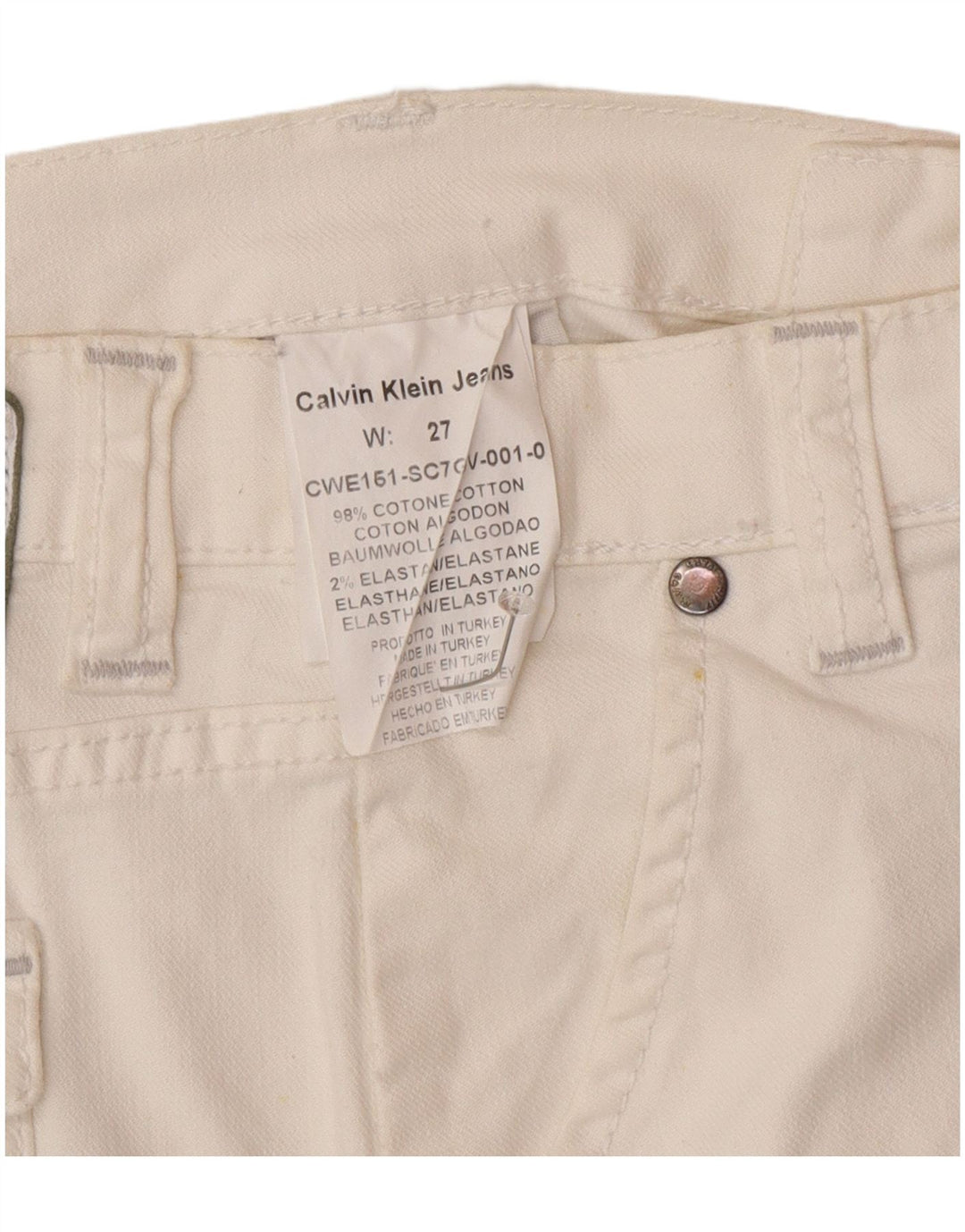 Calvin Klein Dame Mini-nederdel W27 Small Off White Bomuld