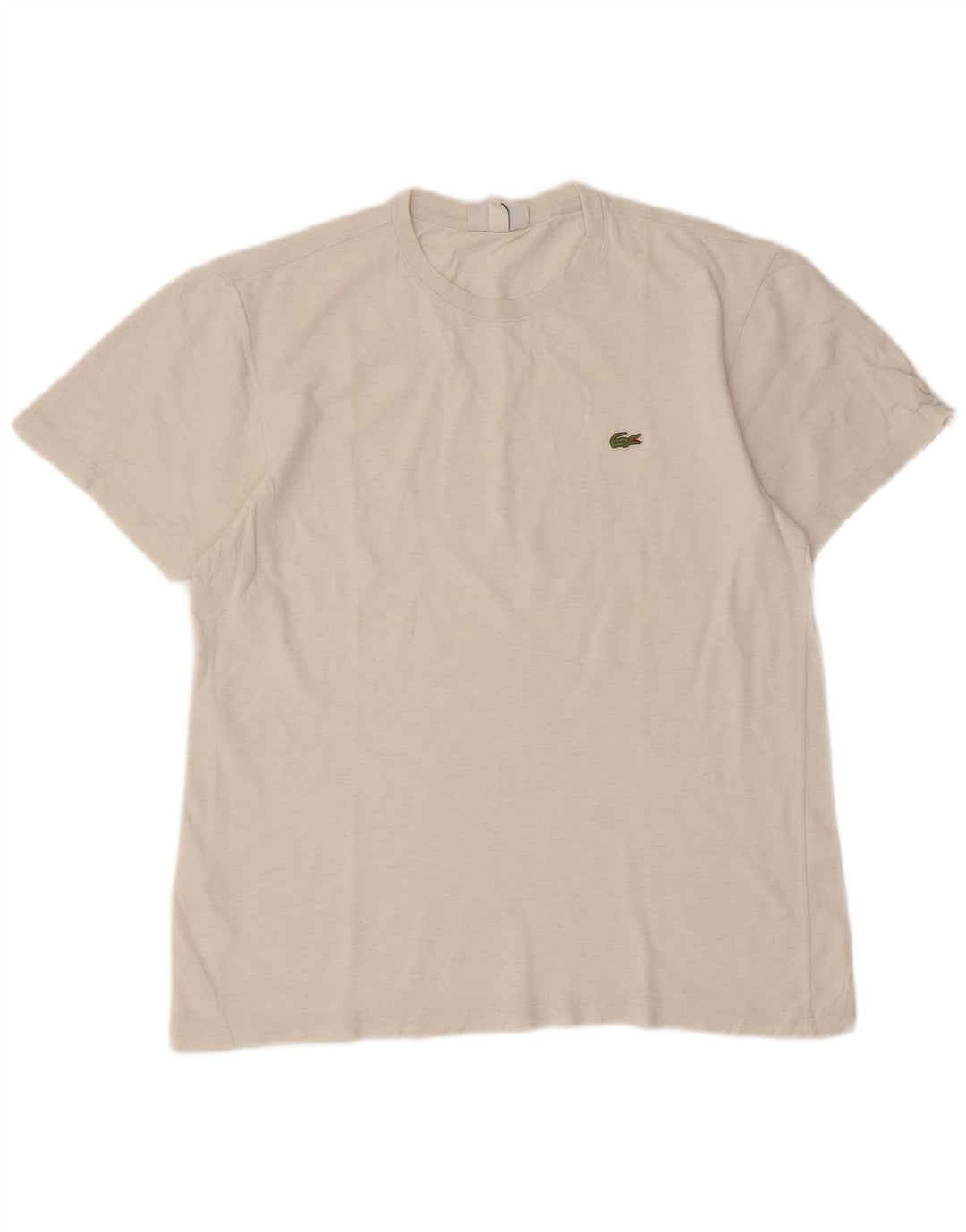 Lacoste Herre T-Shirt Top Størrelse 4 Medium Hvid Bomuld