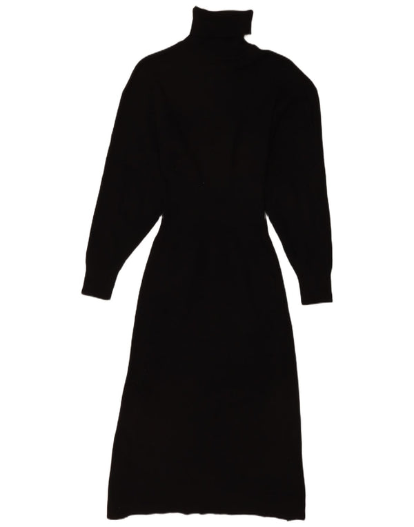 Zara Dame Langærmet Jumper Dress UK 8 Small Black Viscose