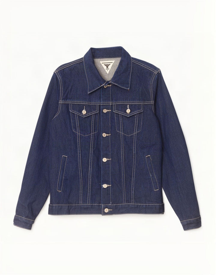 Vintage denimjakke til drenge 14-15 år marineblå bomuld
