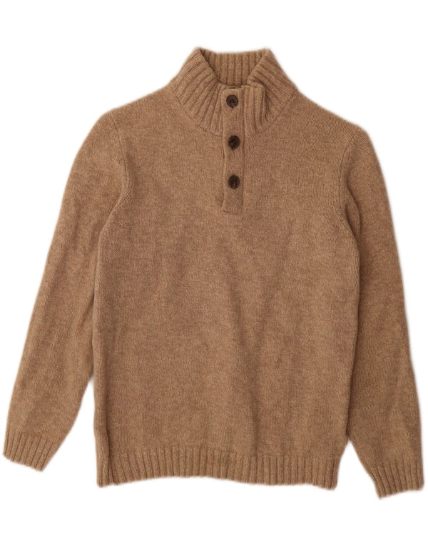 Massimo Dutti Boys Button Neck Jumper Sweater 11-12 år Medium Beige