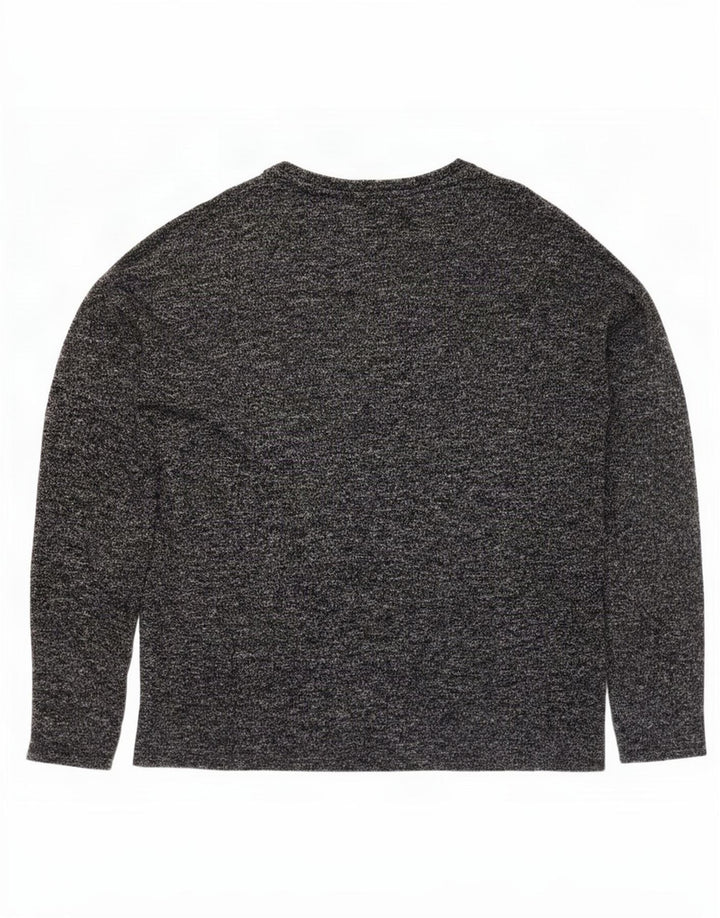 Zara Dame Grafisk Top Langærmet UK 12 Medium Grey Floral