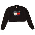 Tommy Hilfiger Dame Grafisk Crew Neck Jumper Sweater UK 12 Medium Black