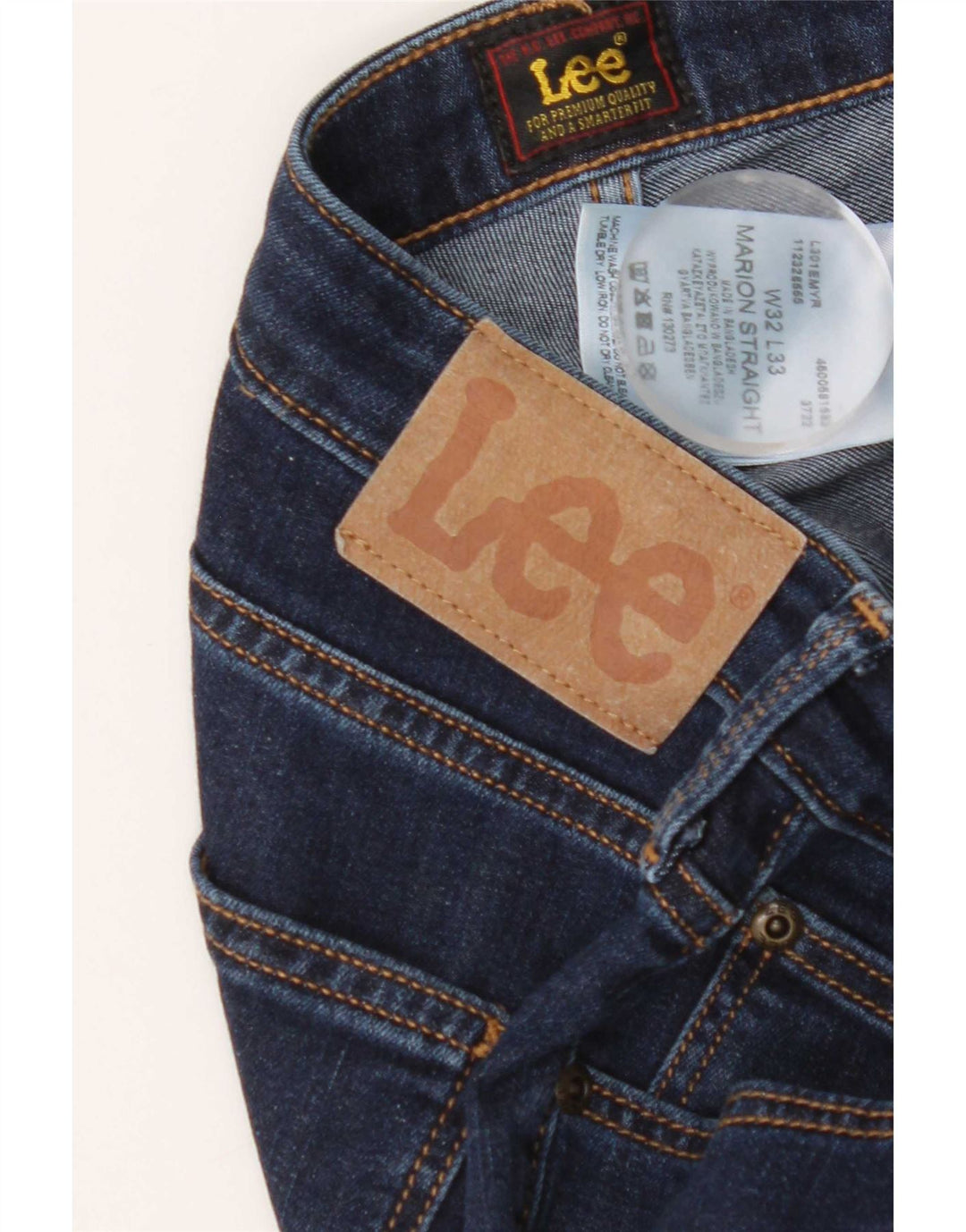 Lee Dame Marion Straight Jeans W32 L33 Marineblå Bomuld