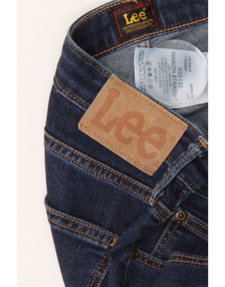 Lee Dame Marion Straight Jeans W32 L33 Marineblå Bomuld