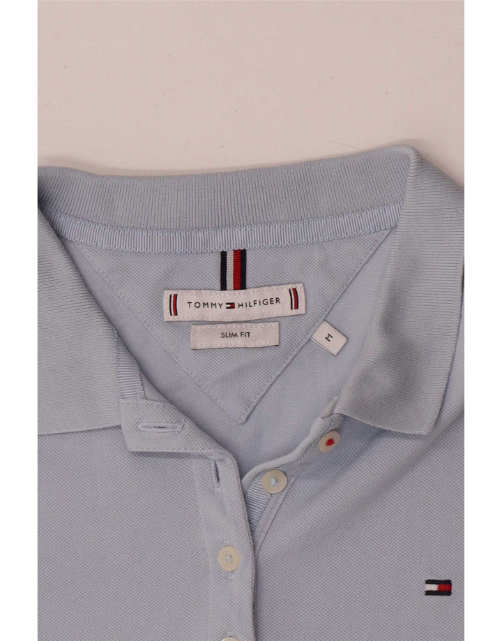 Tommy Hilfiger Dame Slim Fit Polo Shirt UK 14 Medium Blue