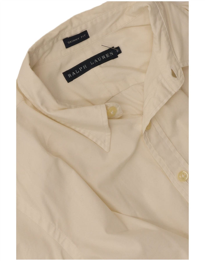 Ralph Lauren Dame Skinny Shirt US 8 Medium Off White