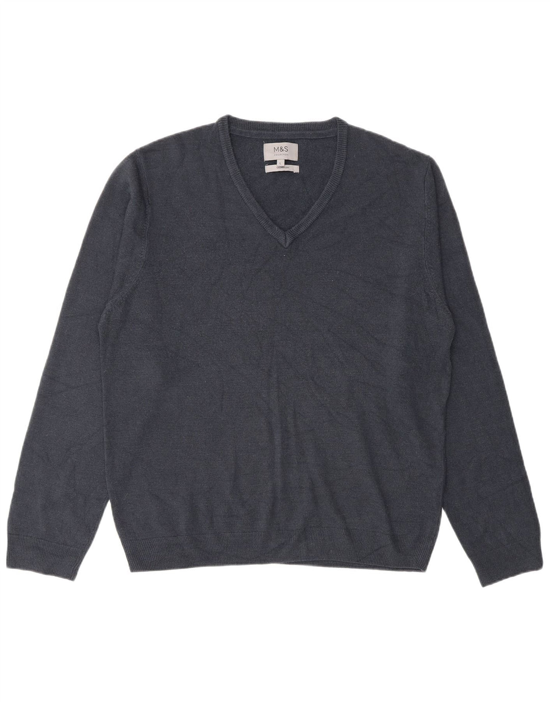 Marks & Spencer Herre V-hals sweater Stor marineblå akryl