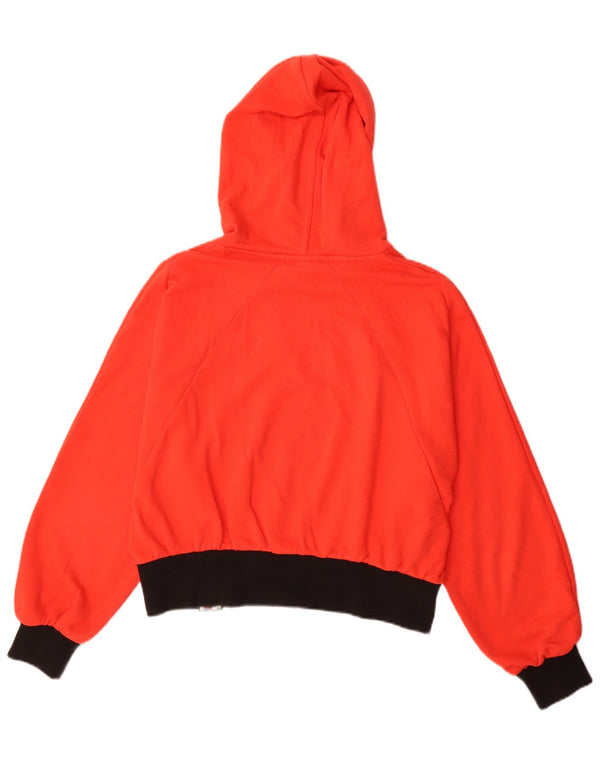 Puma Graphic Oversized Hoodie Jumper UK 10 Small Red Colourblock