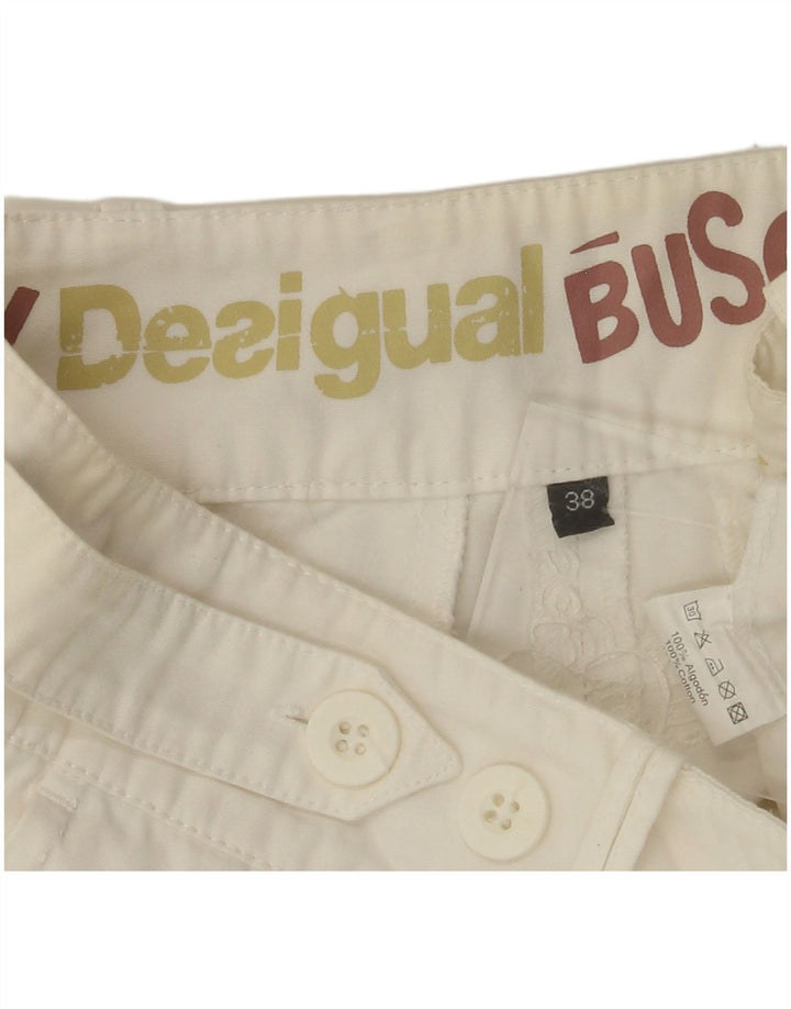 DESIGUAL Lige Chinobukser til kvinder EU 38 Medium W30 L28 Hvid Bomuld