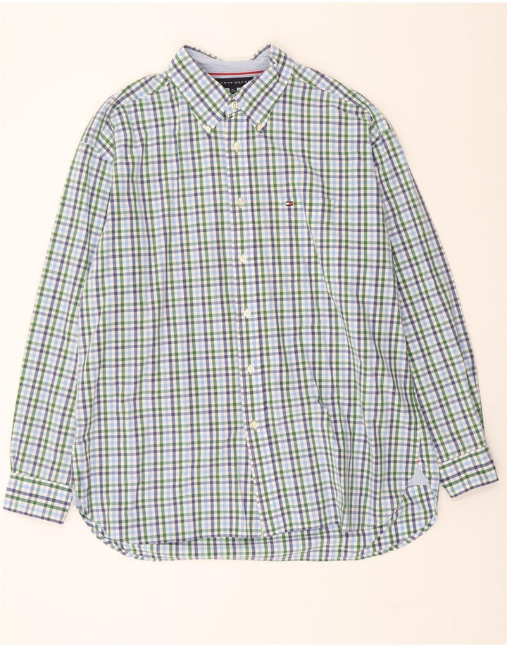 TOMMY HILFIGER Mens Shirt XL Multicoloured Check Cotton Vintage Tommy Hilfiger and Second-Hand Tommy Hilfiger from Messina Hembry 