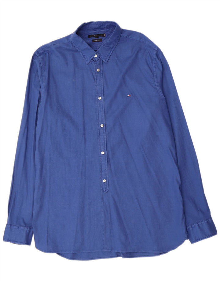 TOMMY HILFIGER Mens Pullover Shirt XL Blue Cotton