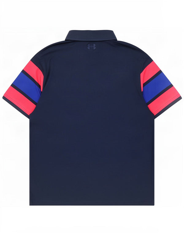 Under Armour Herre Polo Shirt Large Navy Blue Colourblock