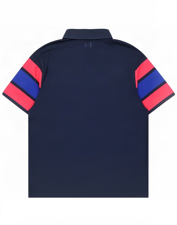 Under Armour Herre Polo Shirt Large Navy Blue Colourblock