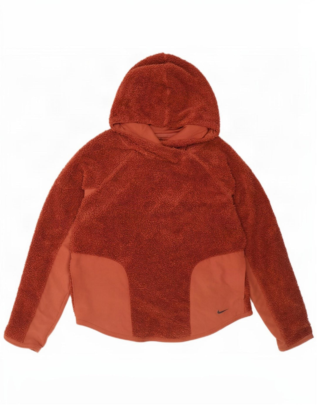 Nike Dame Hætte Oversized Fleece Jumper UK 10 Lille brun polyester