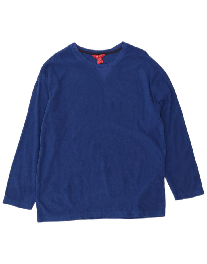 Izod Fleecetrøje til mænd, stor blå polyester