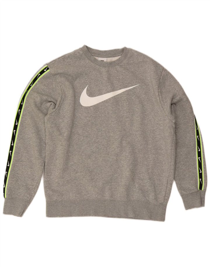 NIKE Grafisk sweatshirt til mænd mellemgrå bomuld