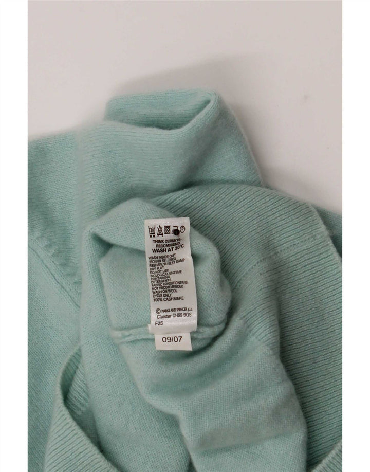 Marks & Spencer Dame Rullehals Sweater UK 10 Small Turkis