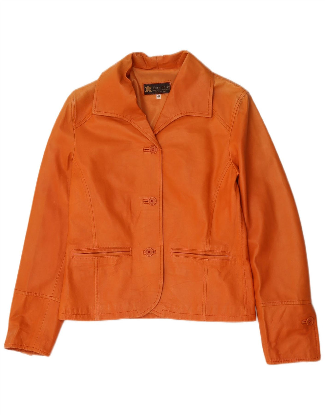 Lavorazione Artigianale Dame 3-knaps blazerjakke IT 44 Medium Orange