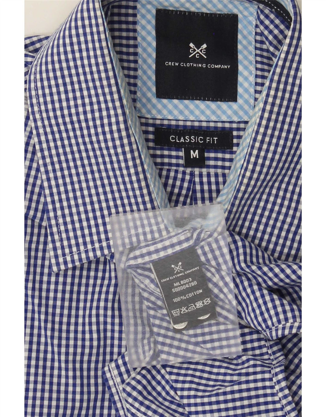 Crew Clothing Herre Classic Fit skjorte Medium Navy Blue Gingham Cotton